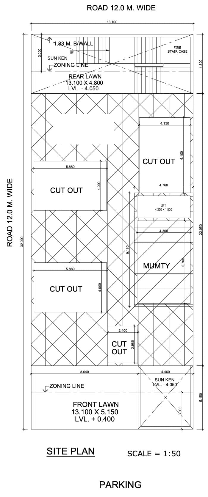 Site plan of the nursing home