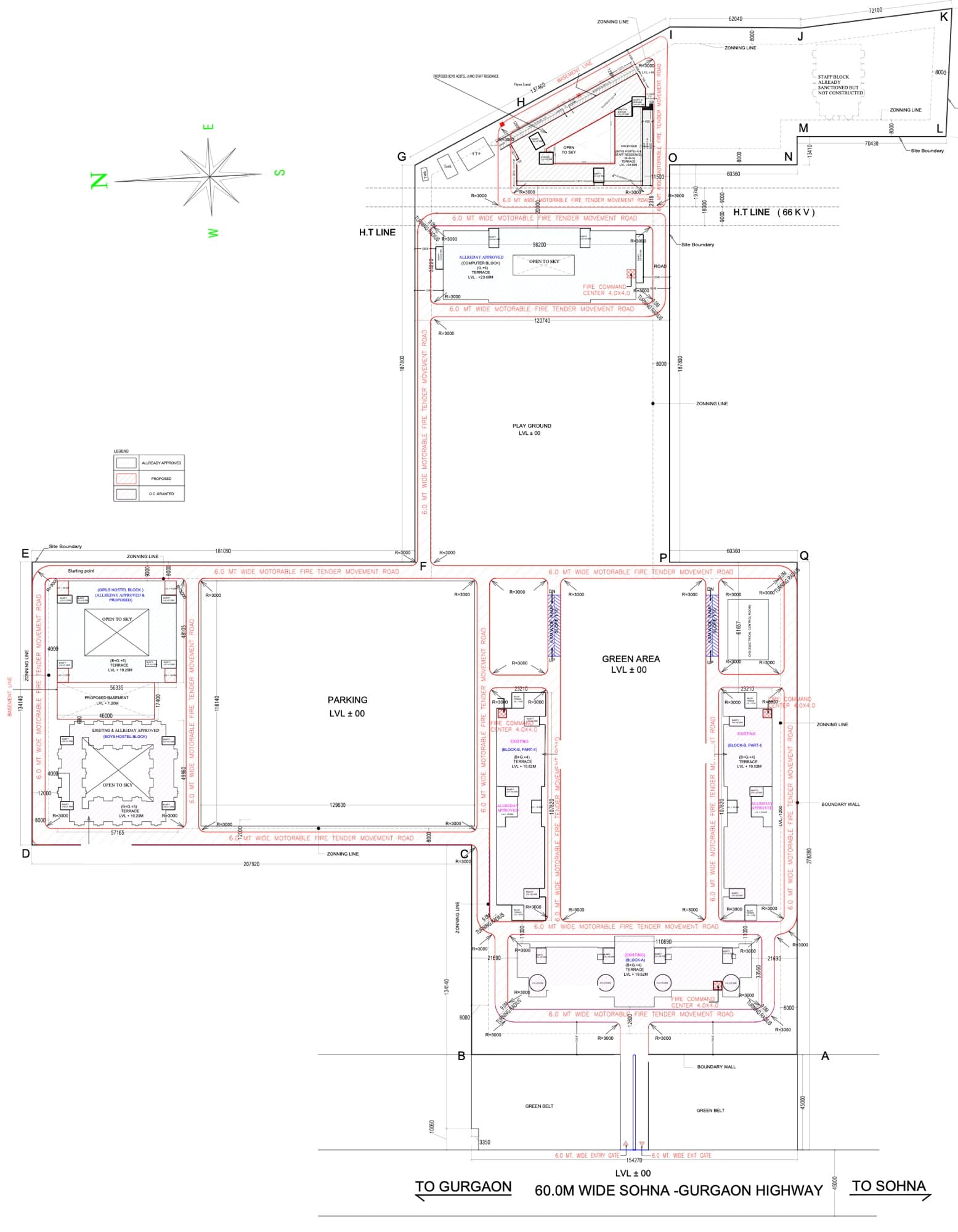 Site plan of a university campus
